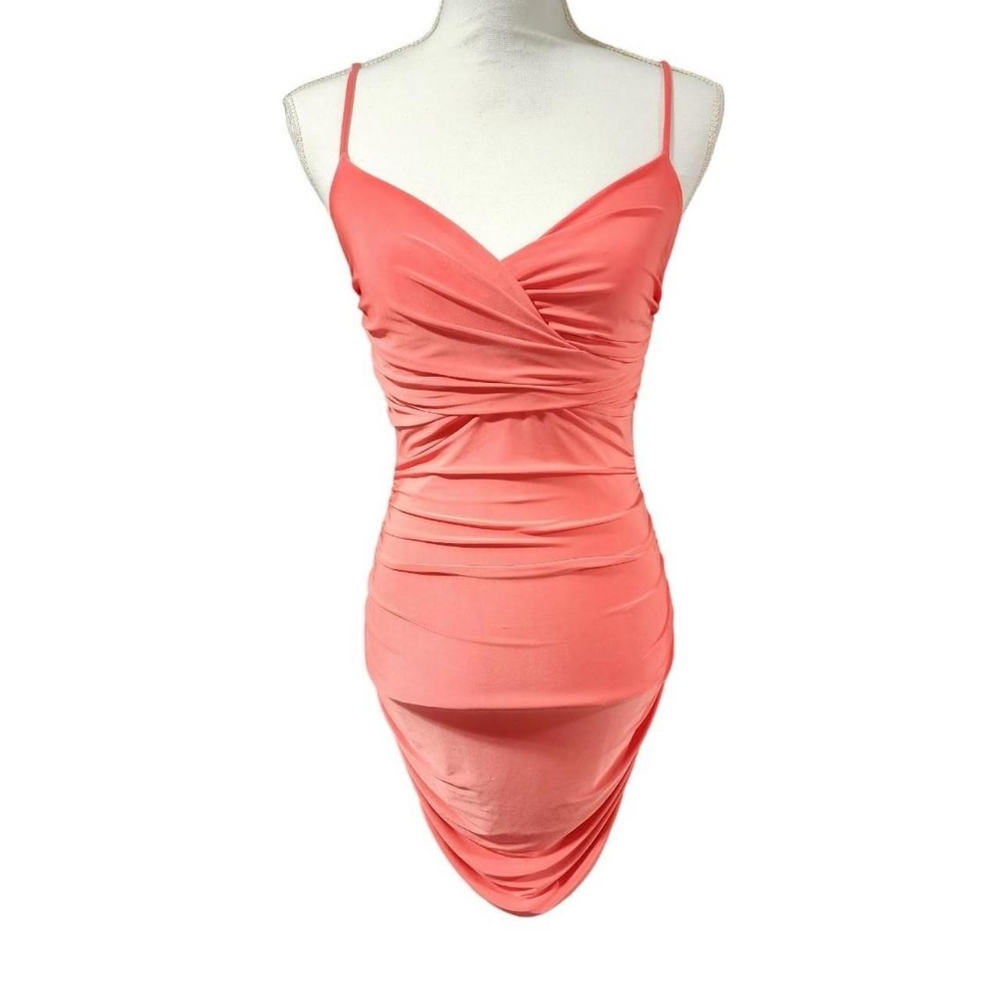 BNWT Windsor New Coral sz Medium Slinky Slip Midi Dress Prom Formal Gown